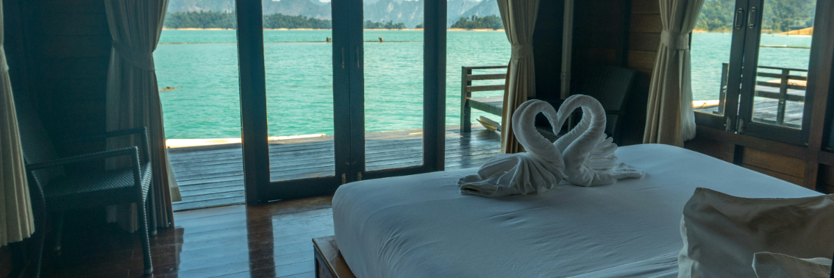 Lakeside hotel room, Khao Sok